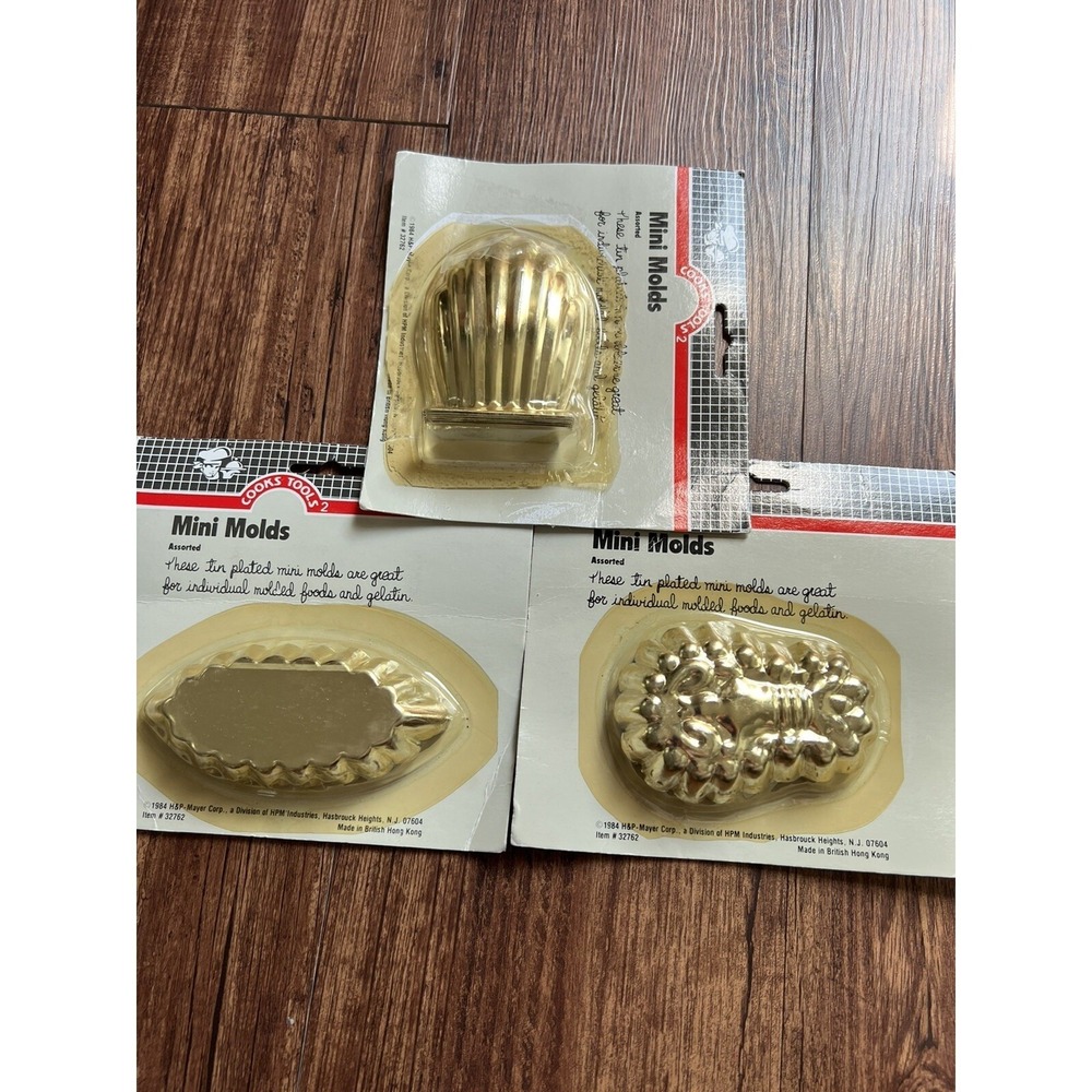 Cook Tools Plated ‎ Mini Molds 1984 Vintage Three Sets of 6 (18) Old-New